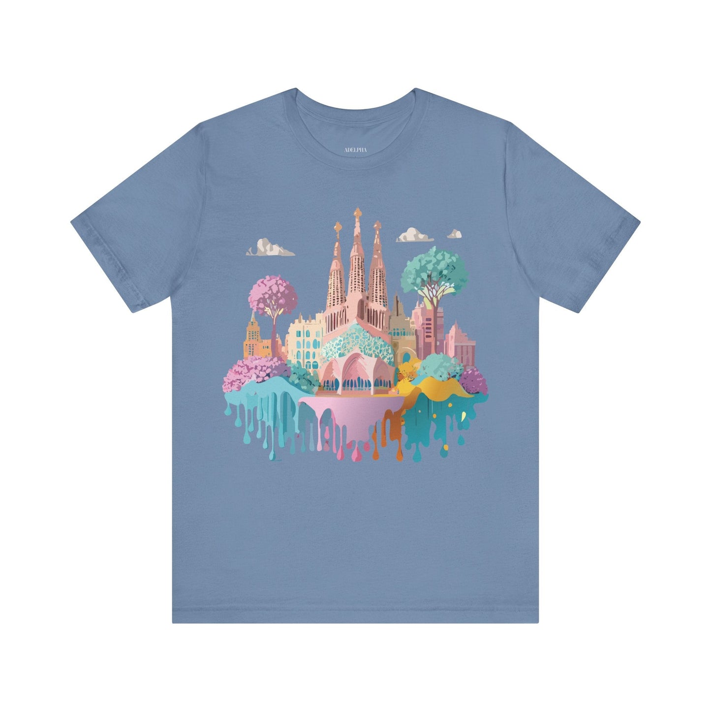 Barcelona Tourist Shirt Unisex Graphic Tee Featuring Original Vintage Art Adelpha