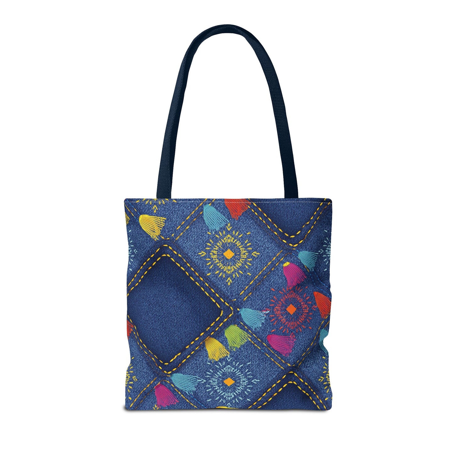 Diwali Graphic Denim Fabric Imitation Print Unisex Canvas Bag Poly Spun 3 Sizes Tote Bag 205-27