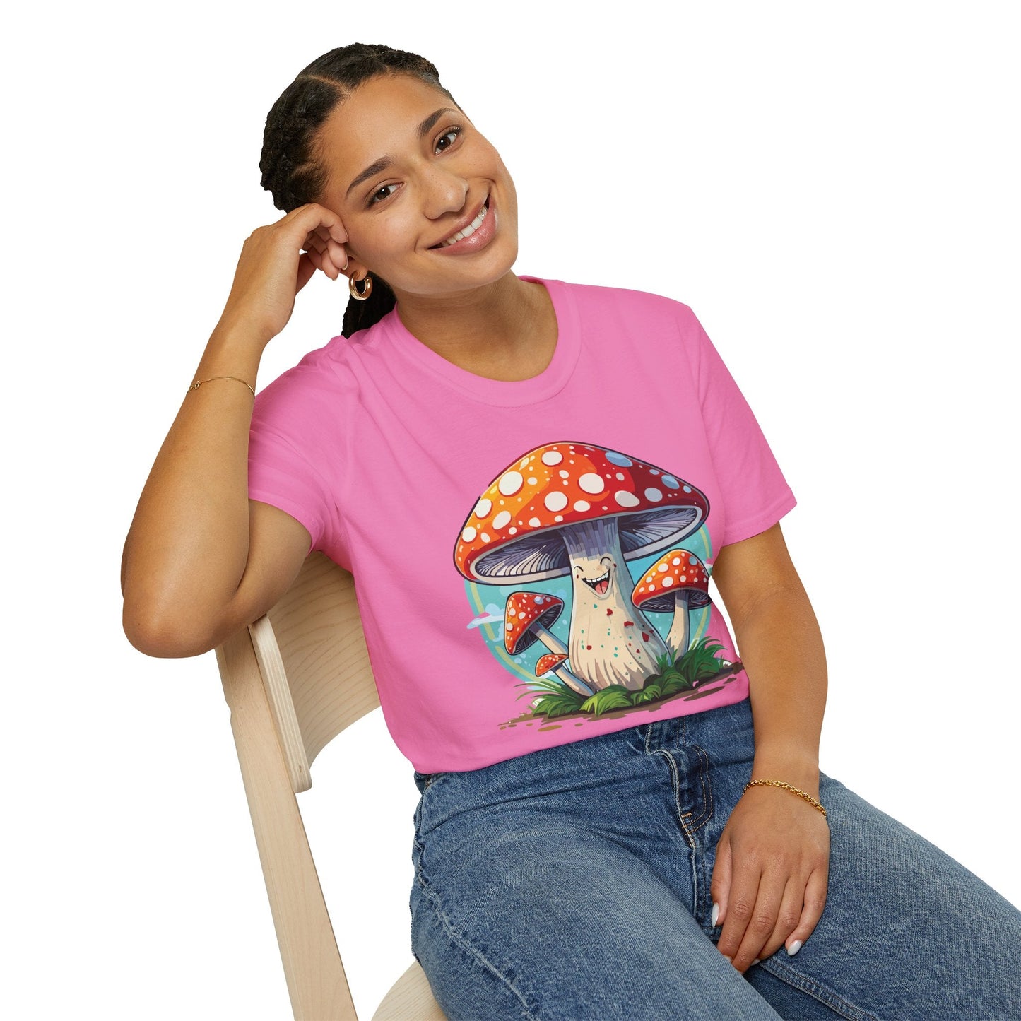 Mashroom Tee Shirt Unisex Funny Mashroom Design Softstyle Cotton Tee For Everyday Comfort