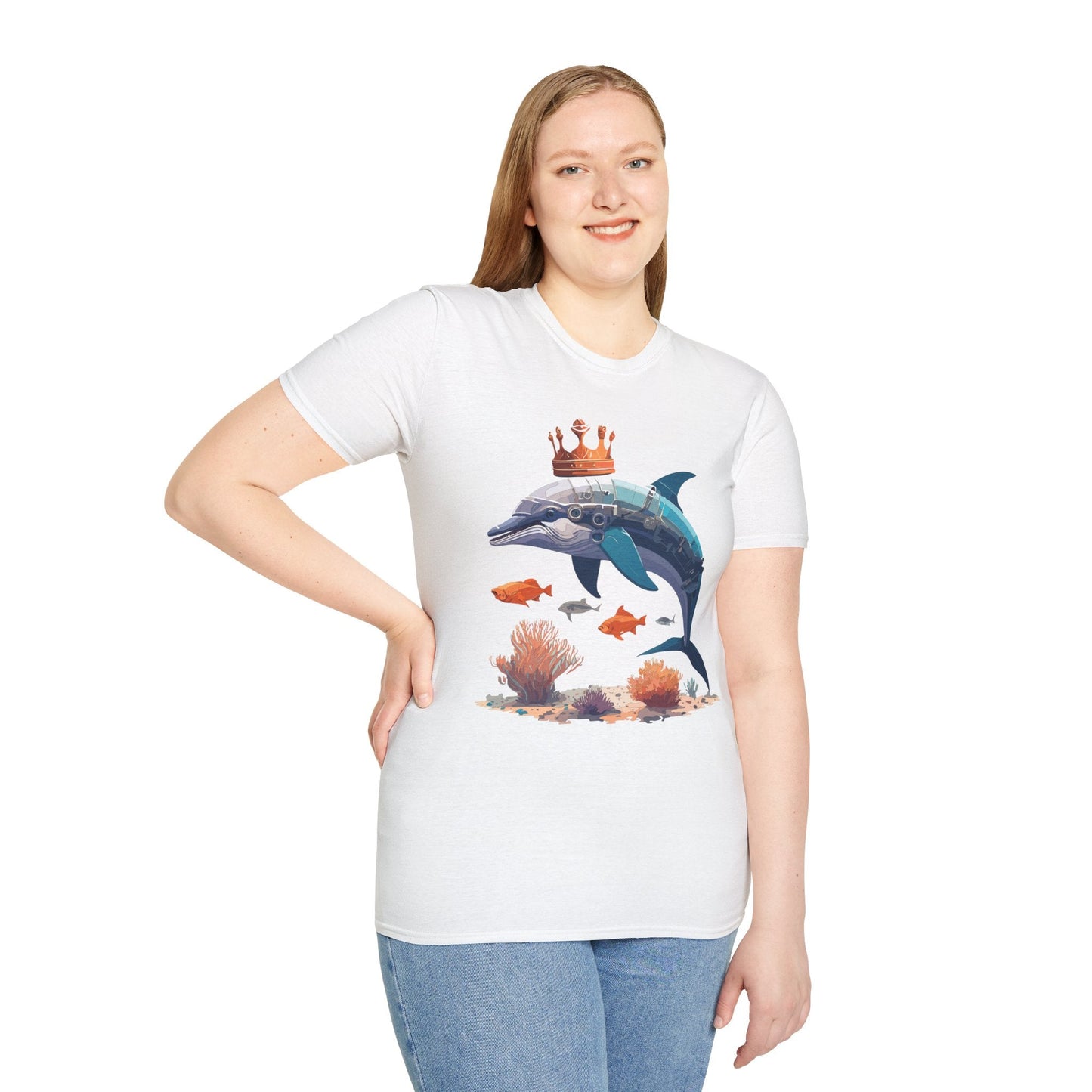 Dolphin Shirt Unisex Softstyle Short Sleeve Tee Gildan 64000 100 Percent Ring Spun Cotton