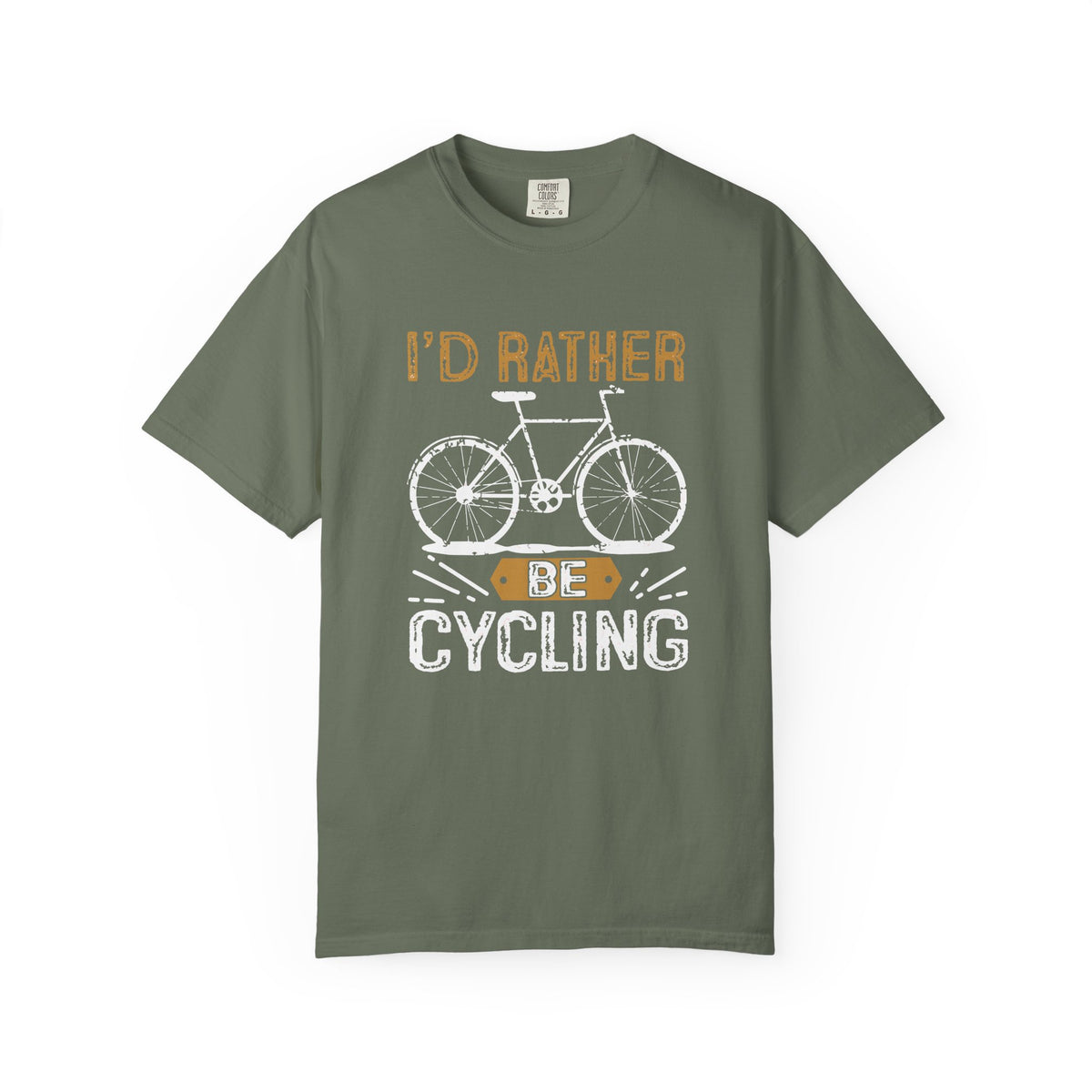Id Rather Be Cycling Bicycle Graphic Unisex Comfort Colors Garment-Dyed Heavyweight 100 Cotton Art Design T-Shirt w58