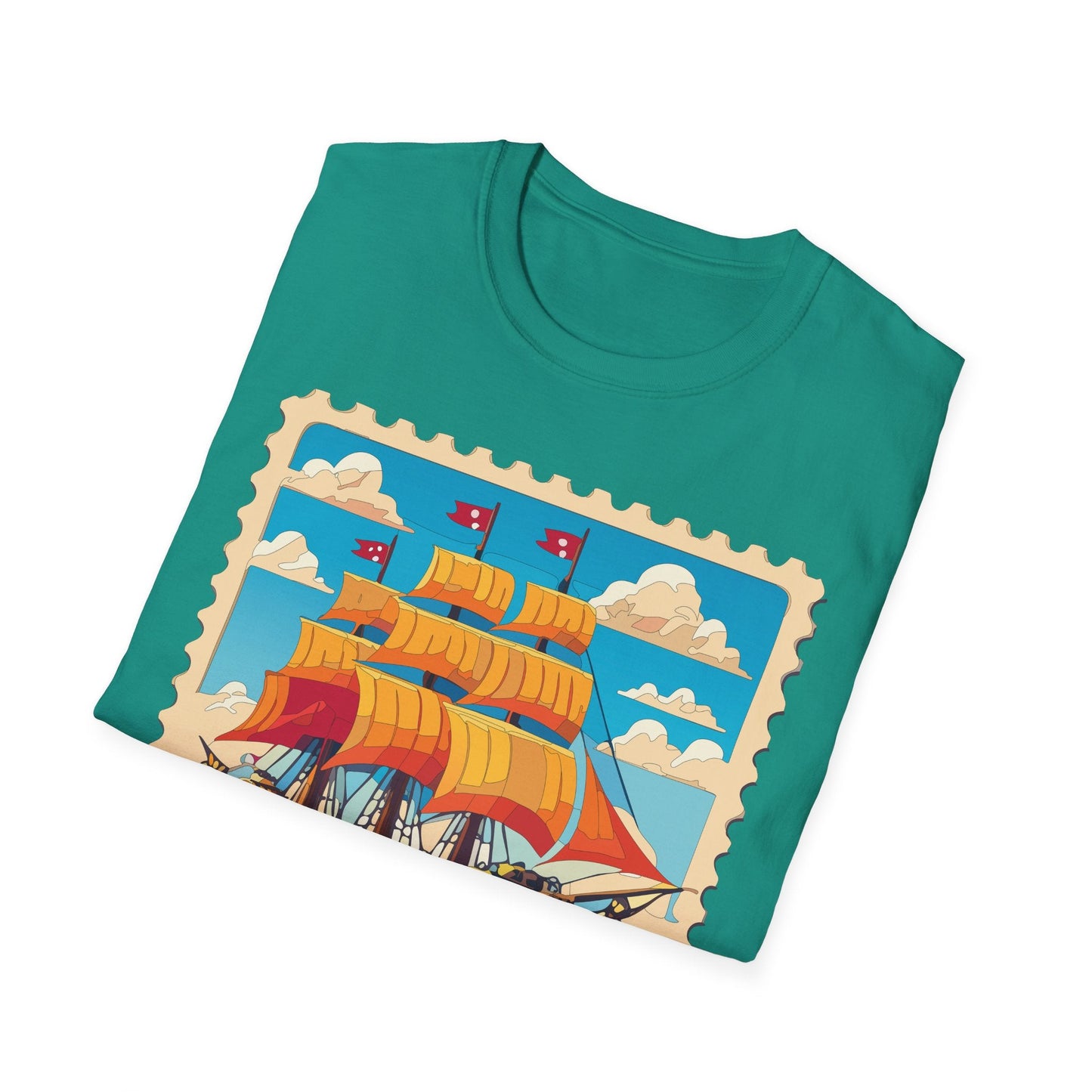 Unisex Softstyle Frigate Ship T Shirt 100 Percent Ring Spun Cotton Gildan 64000 Tee