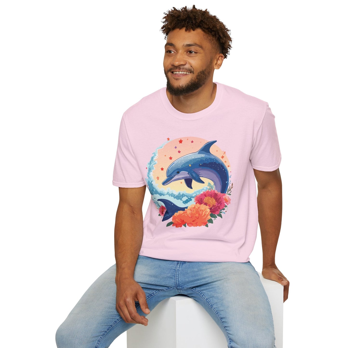 Dolphin Shirts Unisex Tee 100 Percent Ring Spun Cotton Gildan Softstyle 64000 For Everyday Comfort