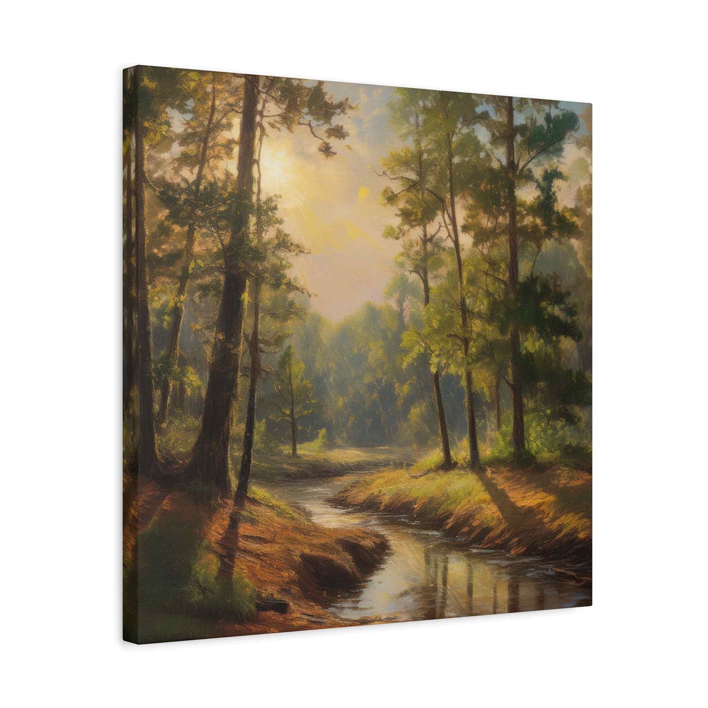 Forest Print Canvas, Trees Oil Paint Print 20x20, 24x24, 30x30, 32x32, 36x36 Art Design Print Pine-Wood Inner Frame MC-71