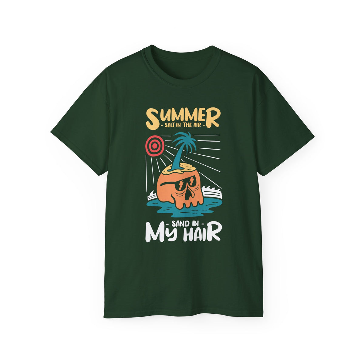 Summer Coconut Character T-Shirt | Sand in My Hair Beach Tee