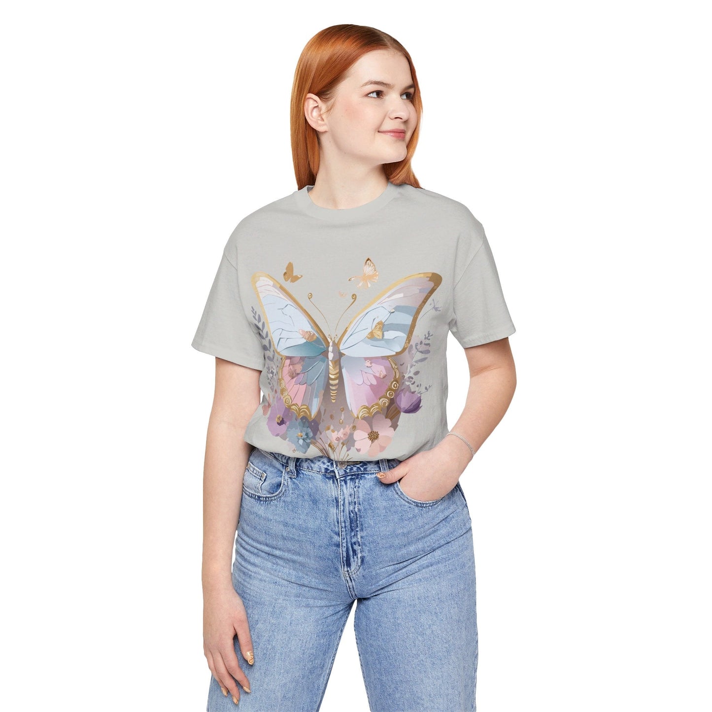 Unisex Graphic Tee Featuring Adelpha Artwork Vintage Butterfly Inspired Short Sleeve