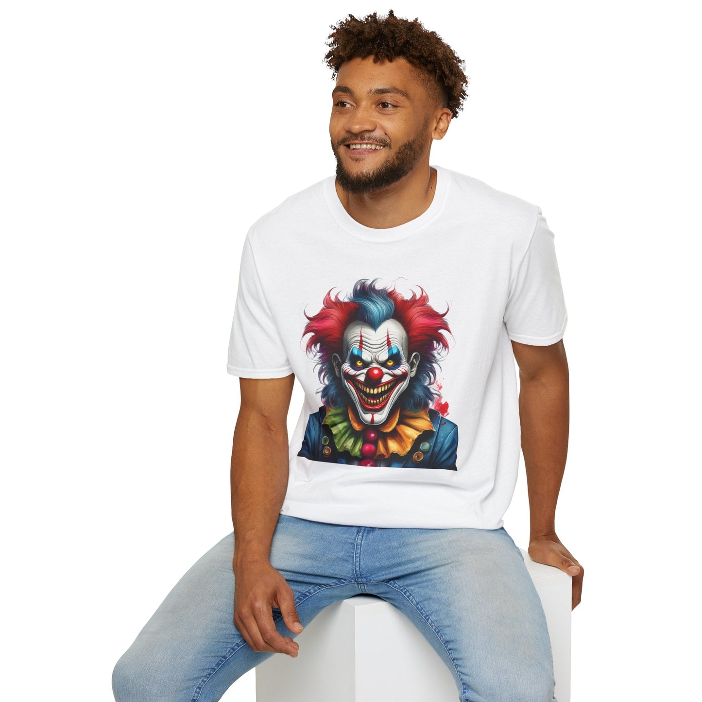 Unisex Clown Shirt Funny Man Tee Circus Theme Shirt Scary Man Shirt Softstyle Comfort