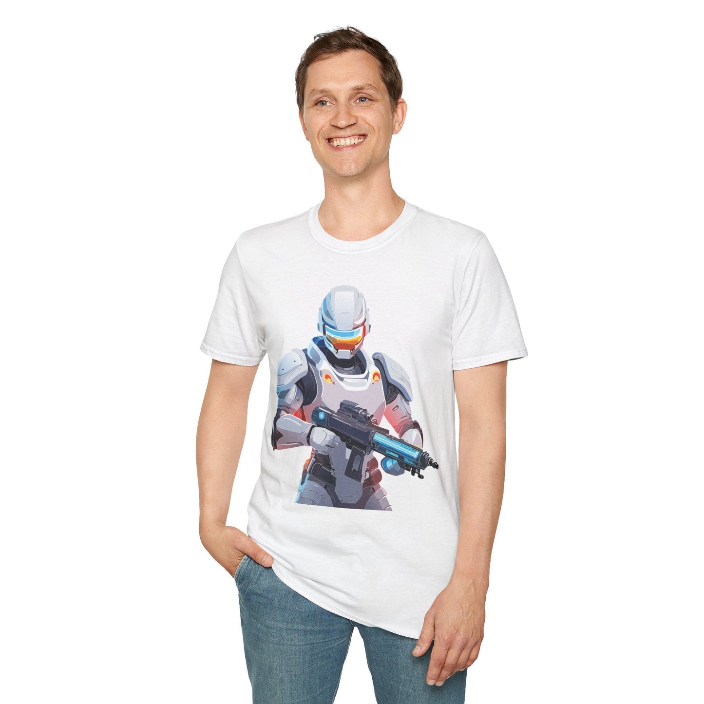 Robocop Themed Unisex Softstyle T Shirt With Robocop Art Design Cotton Tee Premium Comfort