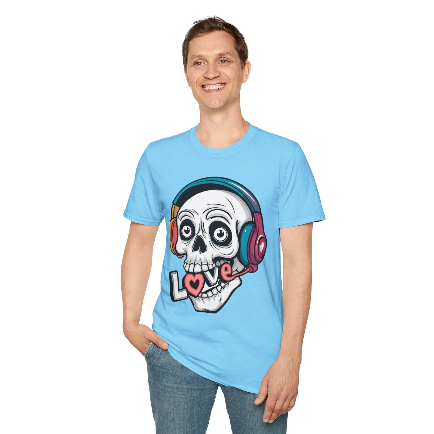 Skull Tee Shirt Unisex Skeleton Shirt With Skull Artwork Gildan Softstyle Cotton Tee