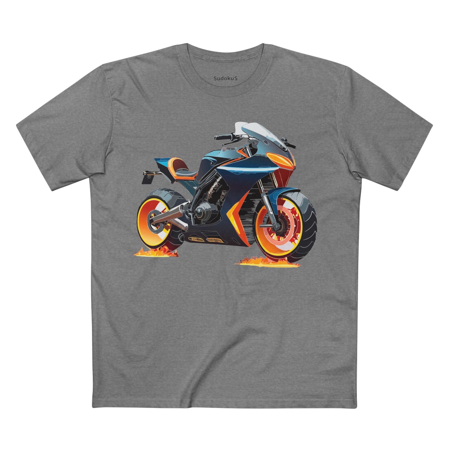 Moto Bike Graphic Unisex 100 Cotton Staple Tee 25