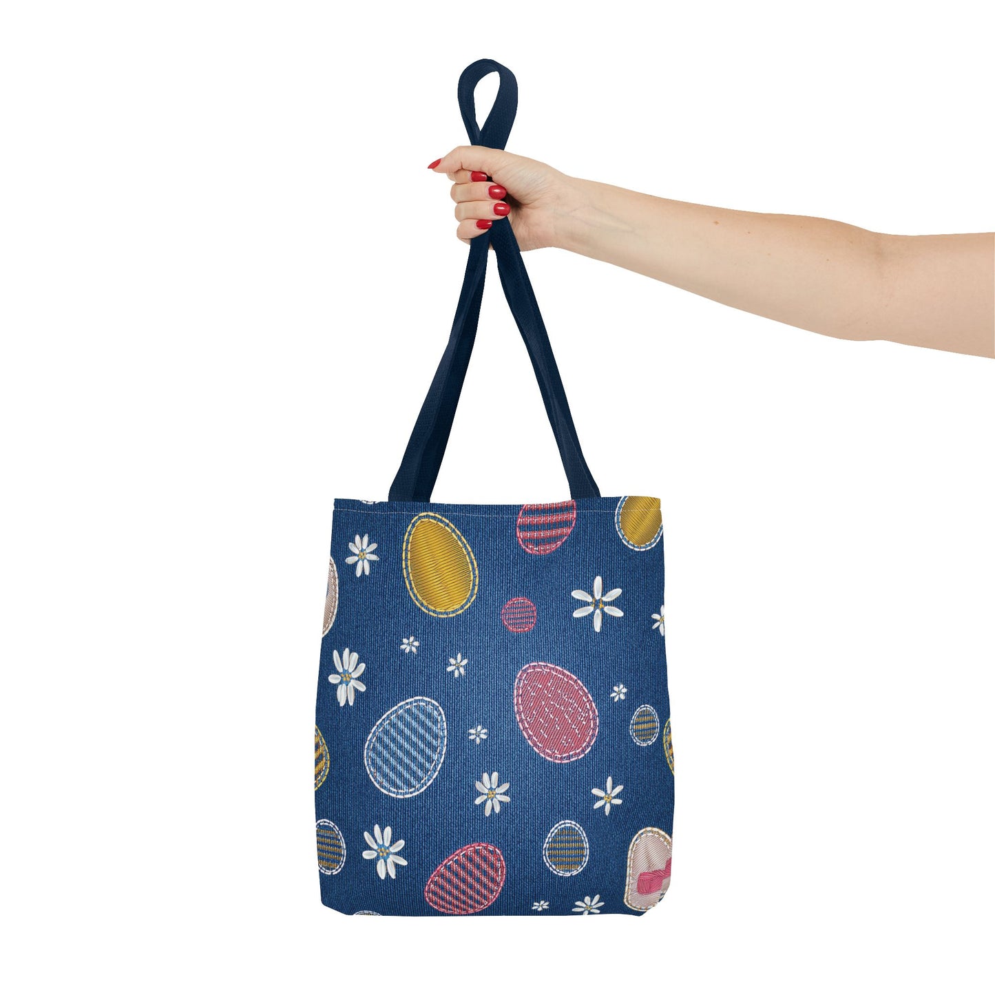 Easter Graphic Design Denim Fabric Imitation Print Unisex Canvas Bag Poly Spun 3 Sizes Tote Bag 204-15