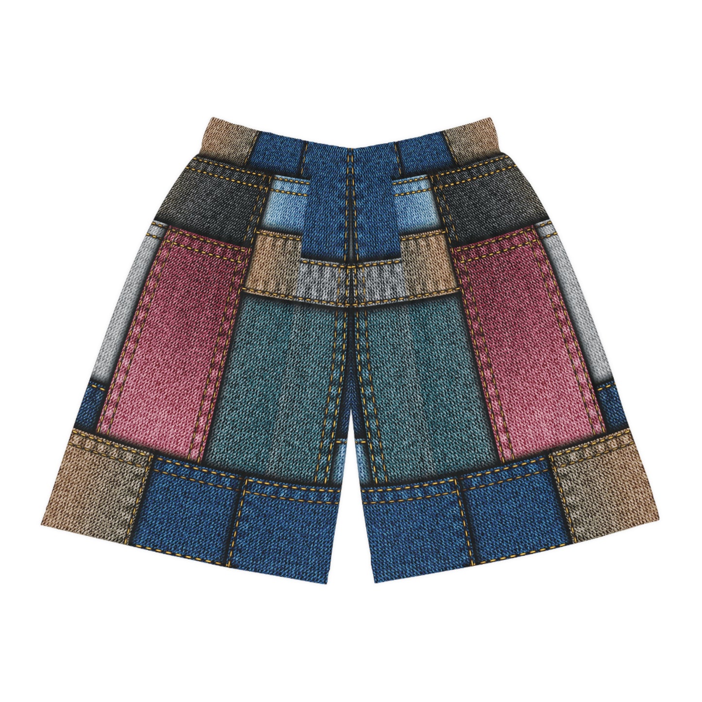 Denim Print Basketball Shorts, Basketball Shorts with Denim Print 2