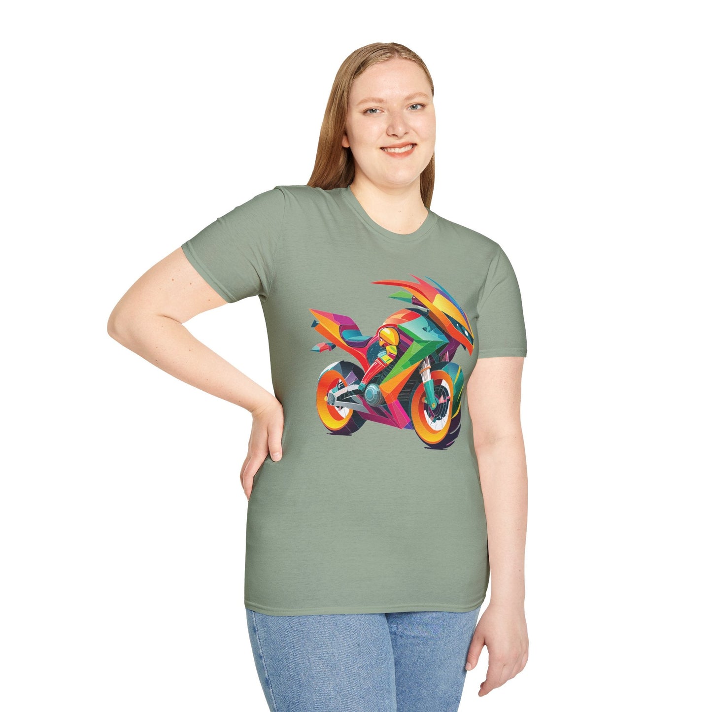 Bike Graphic Unisex Cotton Motorcycle Art Design Tee 5