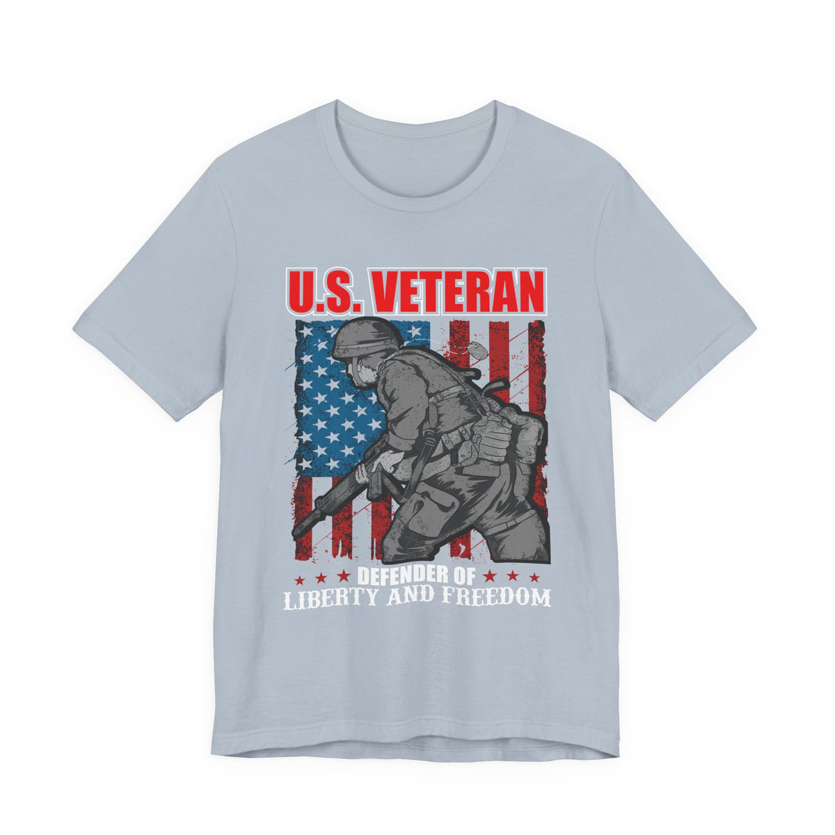 U.S. Veteran Soldier Illustration Tee Defender of Liberty and Freedom Unisex Cotton v31