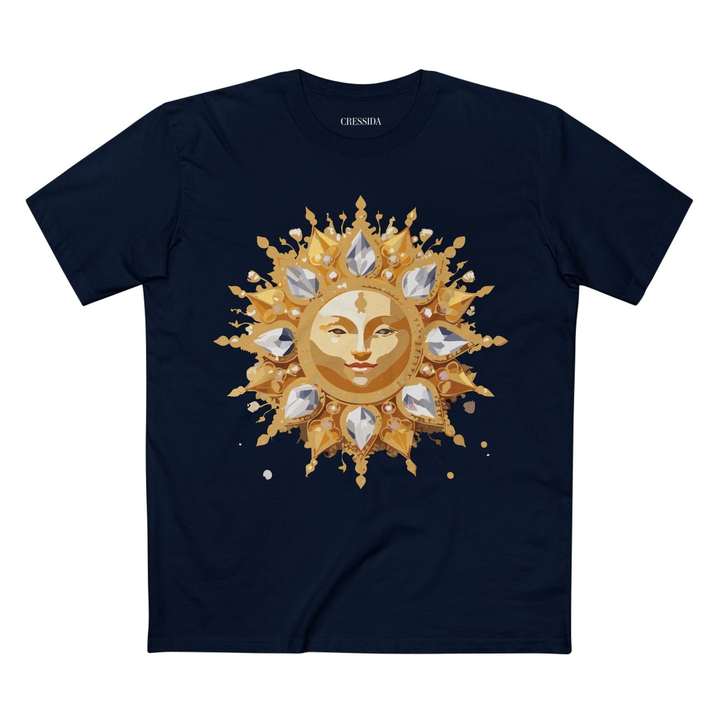 Gold Sun Graphic Unisex 100 Cotton T-Shirt with Golden Art Design 4