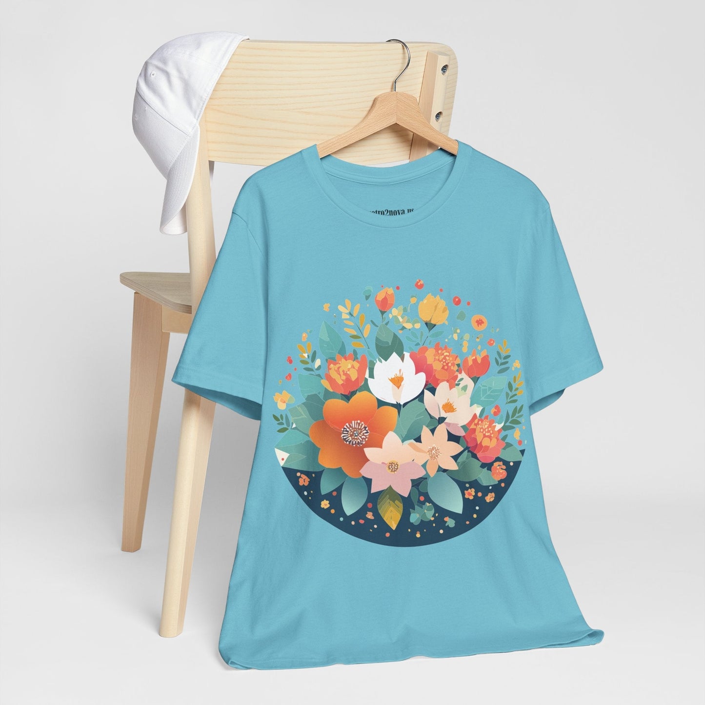 Floral Flowers Shirt Unisex Lightweight Breathable Jersey Tee Floral Pattern Short Sleeve