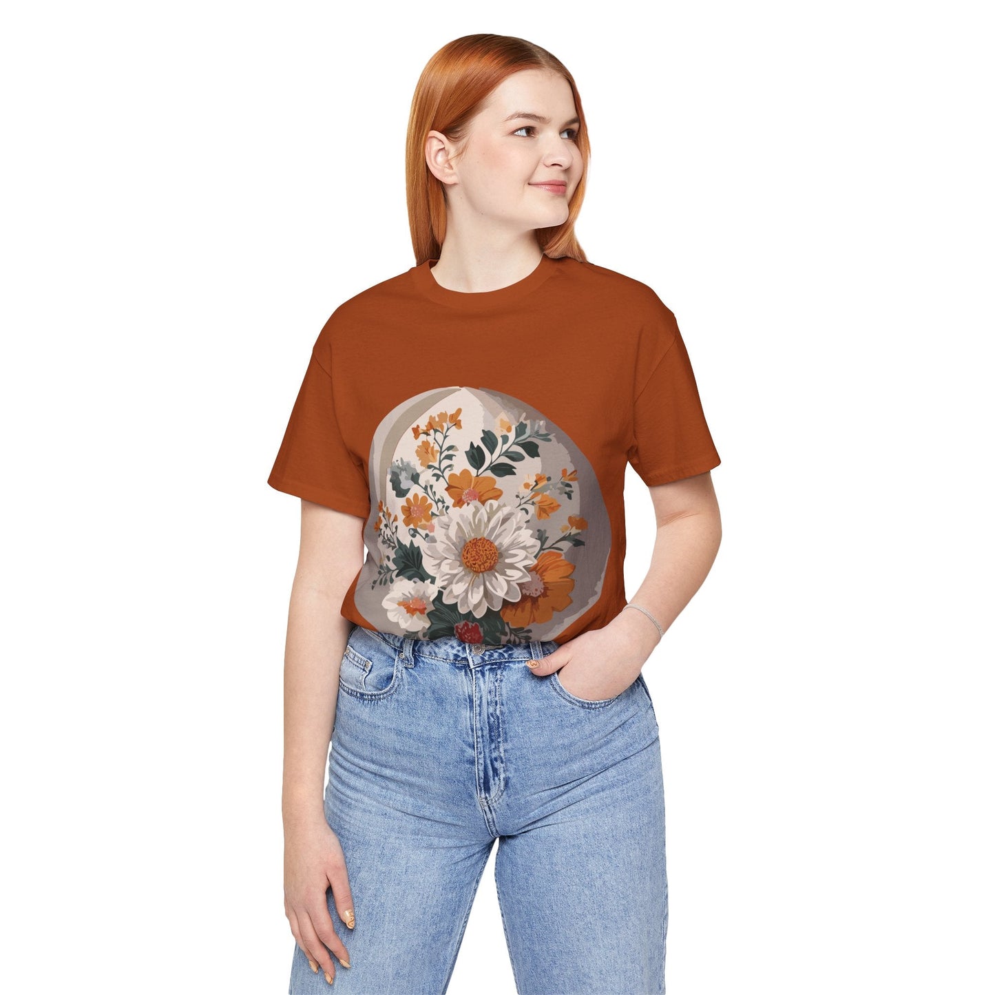 Retro2Nova Floral Shirt Unisex Jersey Short Sleeve Tee From Flowers Collection Free Shipping