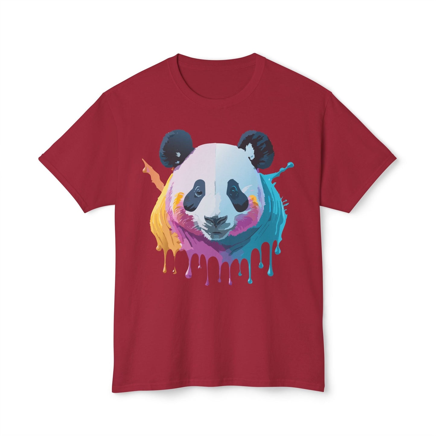 Unisex Panda Art Tee With Floral Print Premium Vintage Style HD Cotton Shirt Comfortable