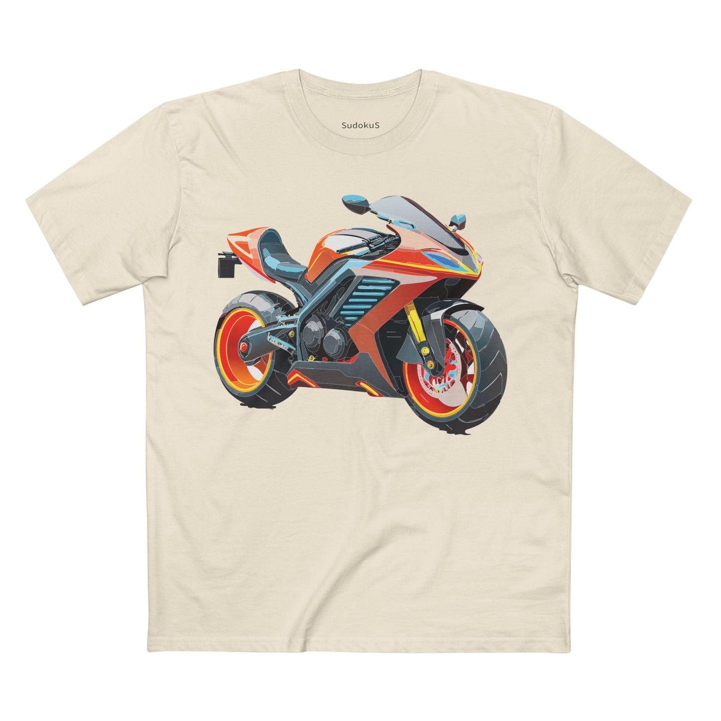 Moto Bike Graphic Unisex 100 Cotton Staple Tee 32