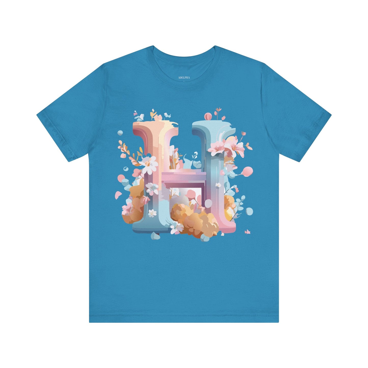 Letter H Shirt Unisex Graphic Tee By Adelpha Vintage Inspired Artwork Short Sleeve
