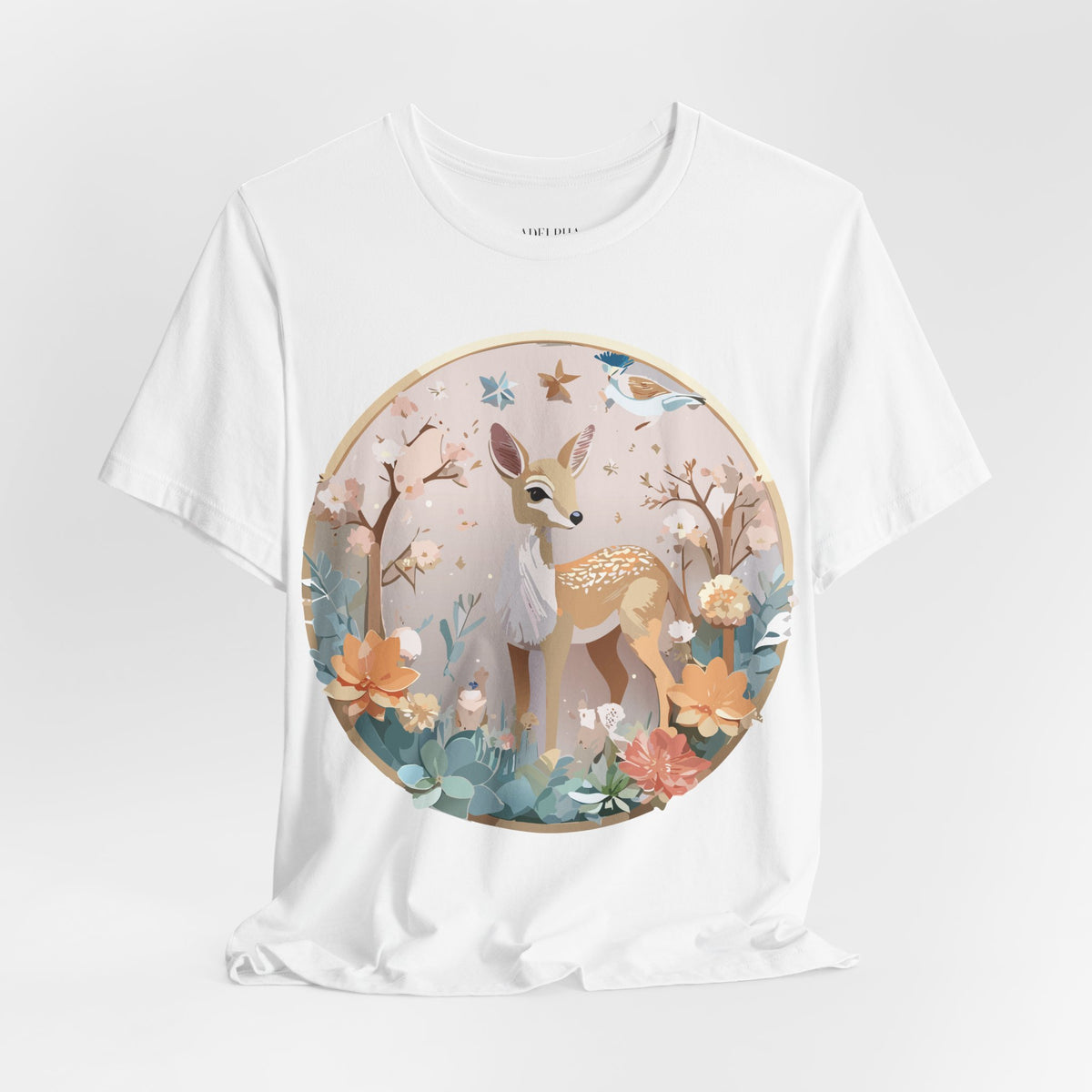 Medallion Graphic Unisex Cotton Bella+Canvas Tee with Floral Art Design m57