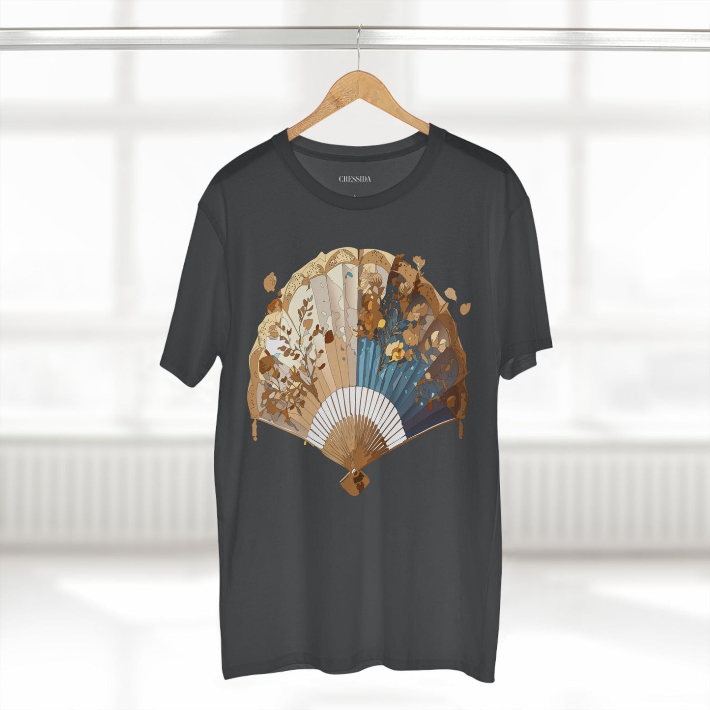 Antique Fan Graphic Design T-Shirt Unisex 100 Cotton Floral Carnival Artwork Tee 3