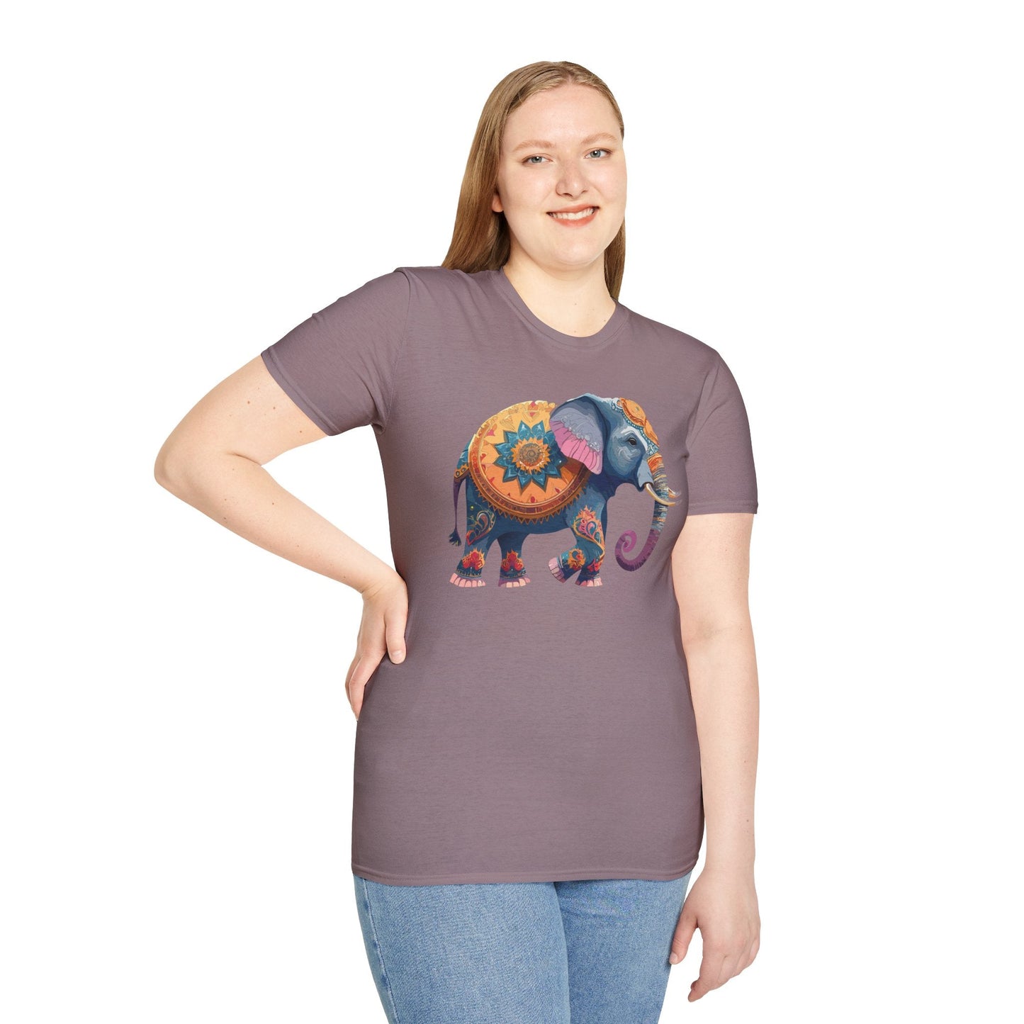 Elephant T Shirt Unisex Gildan Softstyle Tee 100 Percent Ring Spun Cotton Animal Shirt