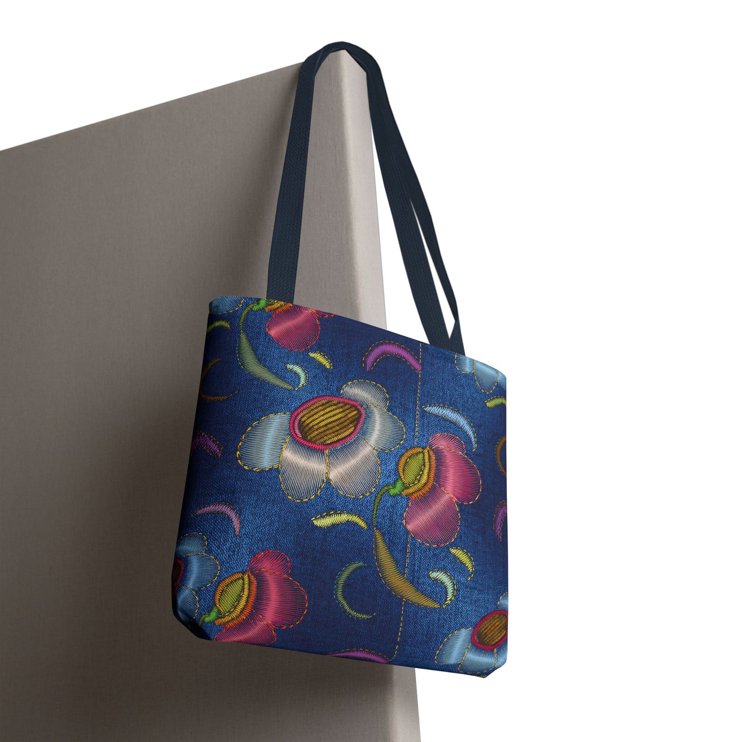 Denim Fabric Imitation Print Unisex Canvas Bag Poly Spun 3 Sizes Tote Bag 165
