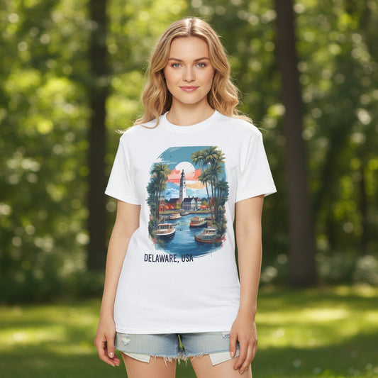 Delaware Graphic Unisex Cotton T‑Shirt 2