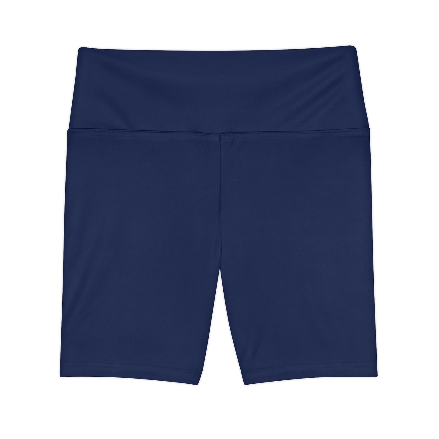 Space Indigo Women's Workout Shorts — Solid High-Waist Biker Shorts for Exercise & Everyday Wear