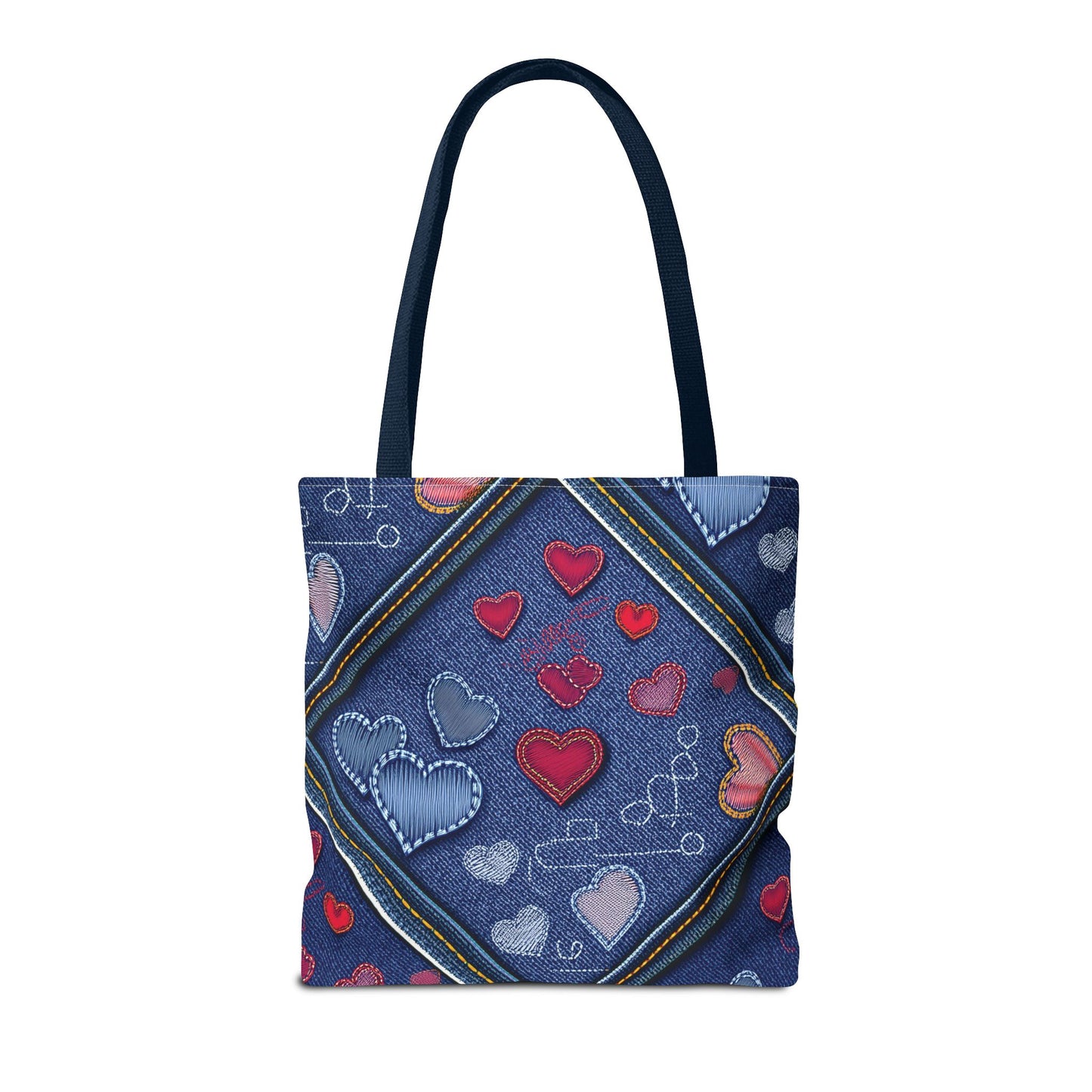 Love Day Graphic Design Denim Fabric Imitation Print Unisex Canvas Bag POLY 3 Sizes Tote Bag 201-30