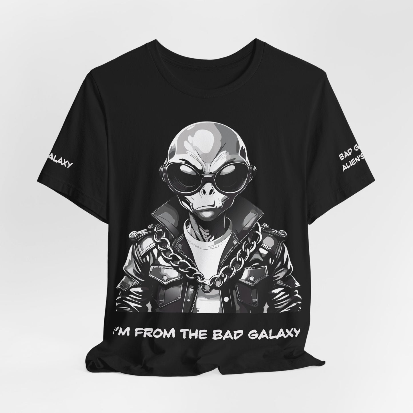 Tee Shirt With Alien From Bad Galaxy 100 Percent Cotton Made To Order Eco Friendly Inks Tee