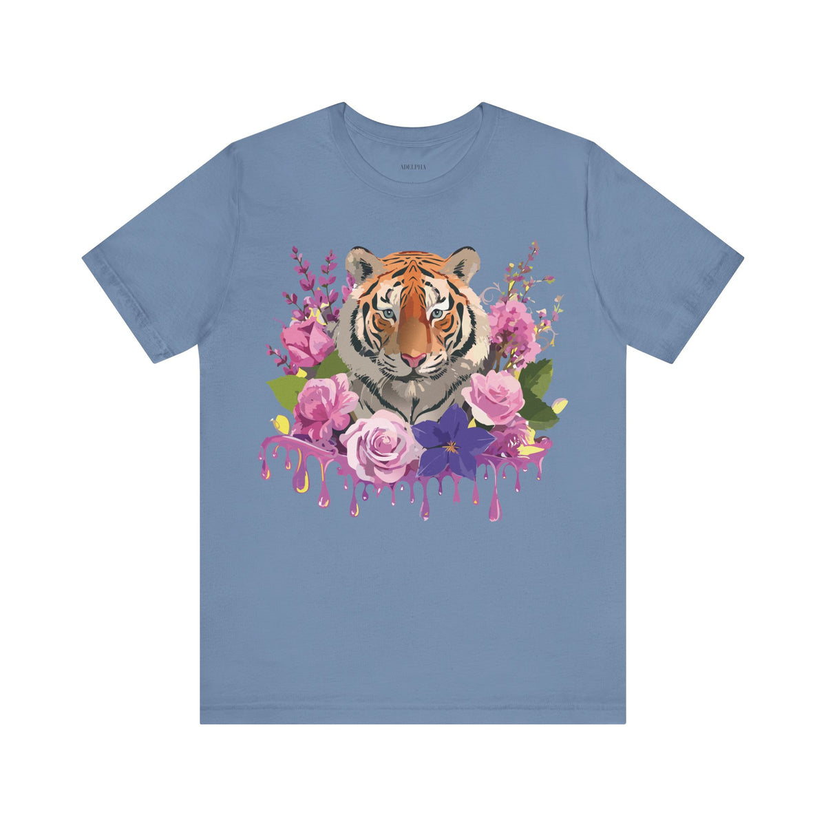 Tiger Graphic Unisex Cotton Bella+Canvas Tee with Art Animal Design e69