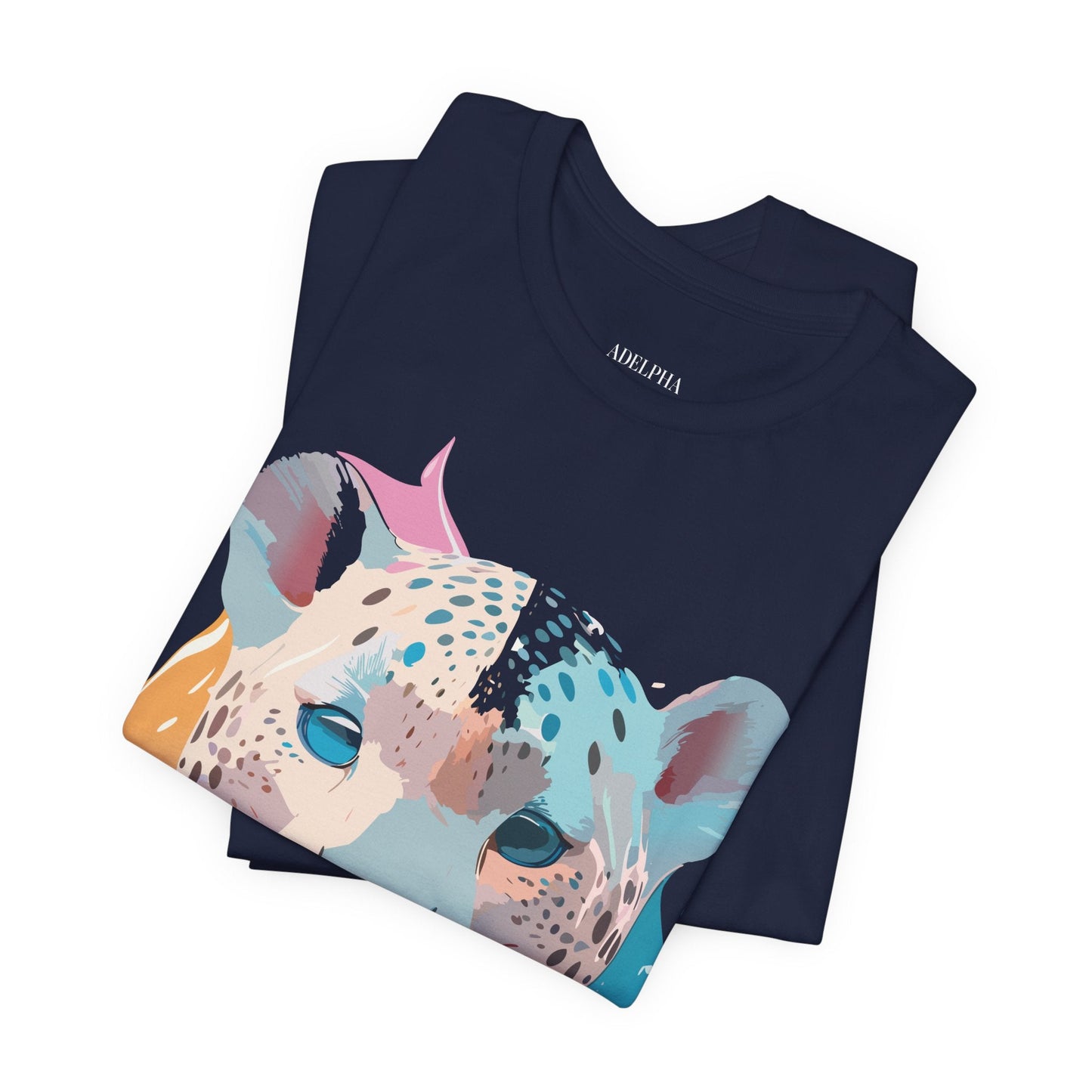 Adelpha Cheetah Graphic Tee Unisex Short Sleeve Art Design Shirt