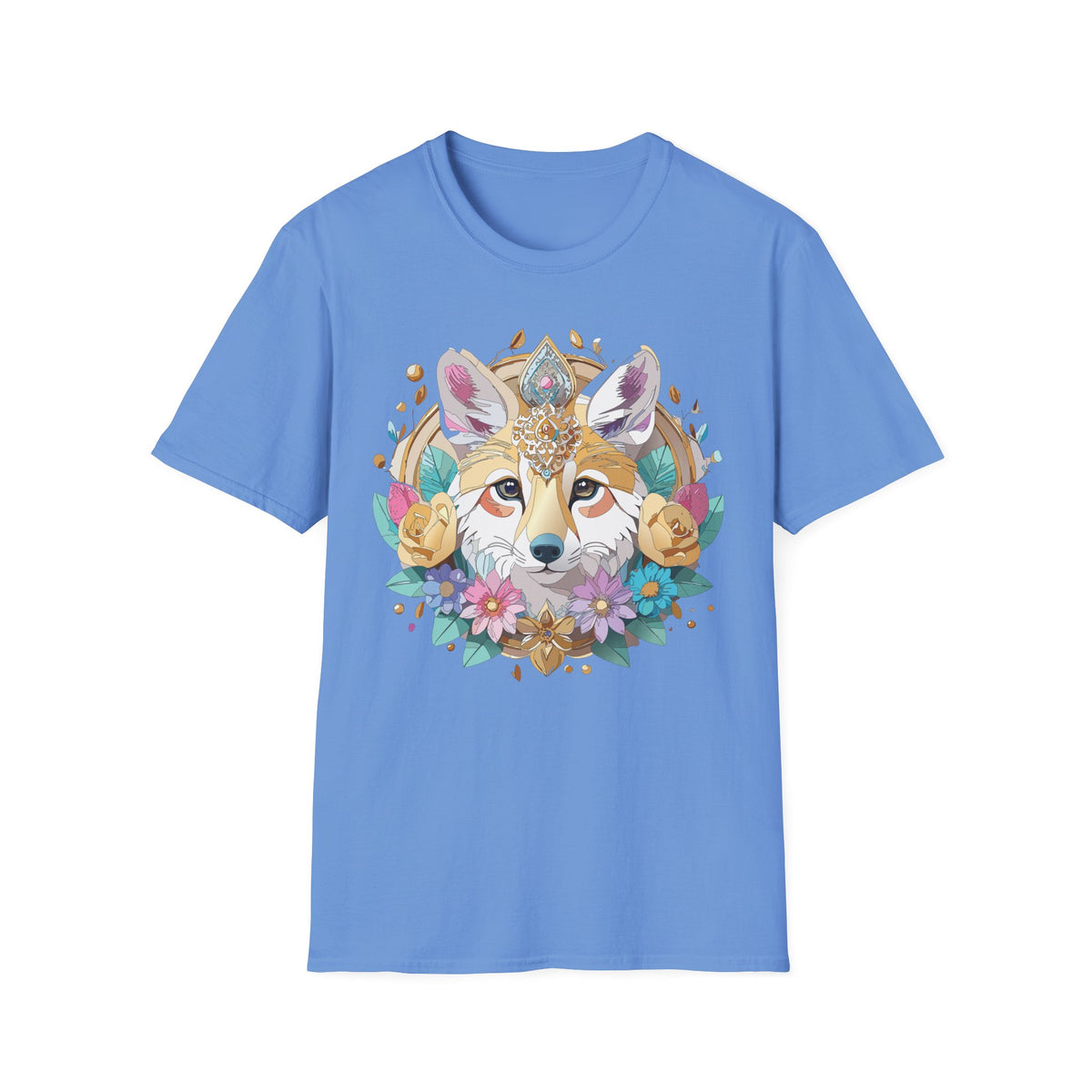 Boho Fox Face T-Shirt | Floral Mandala Fox Tee