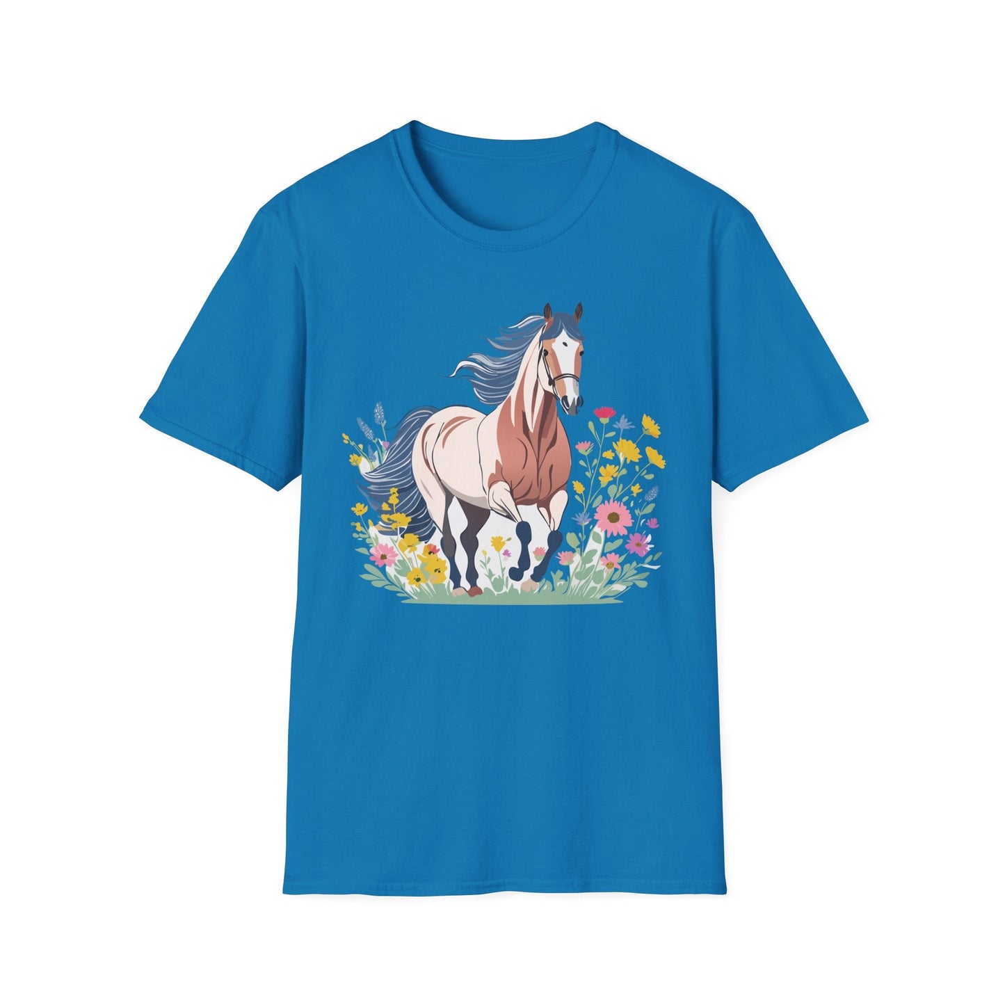 Unisex Horse Tee Softstyle Cotton Shirt With Animals Design Graphic