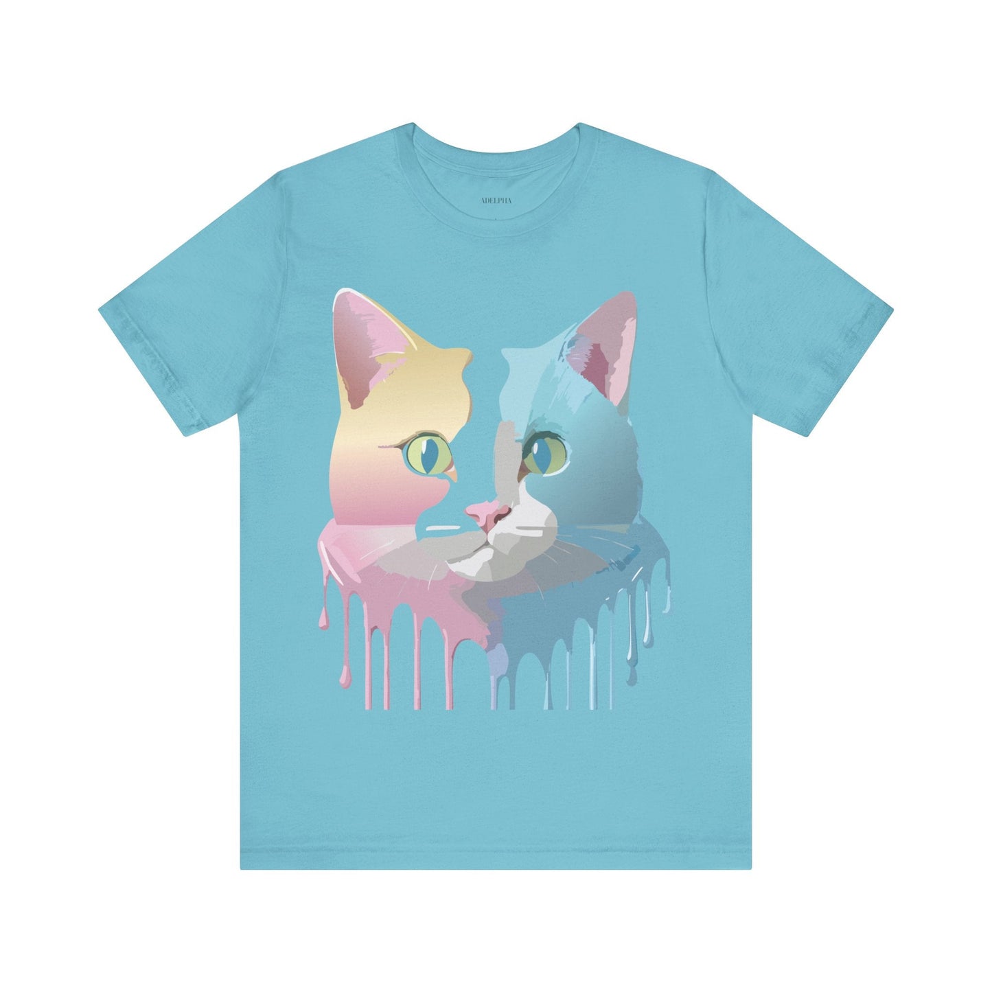 Cat Graphic Tee Unisex Short Sleeve Shirt Vintage Style Adelpha