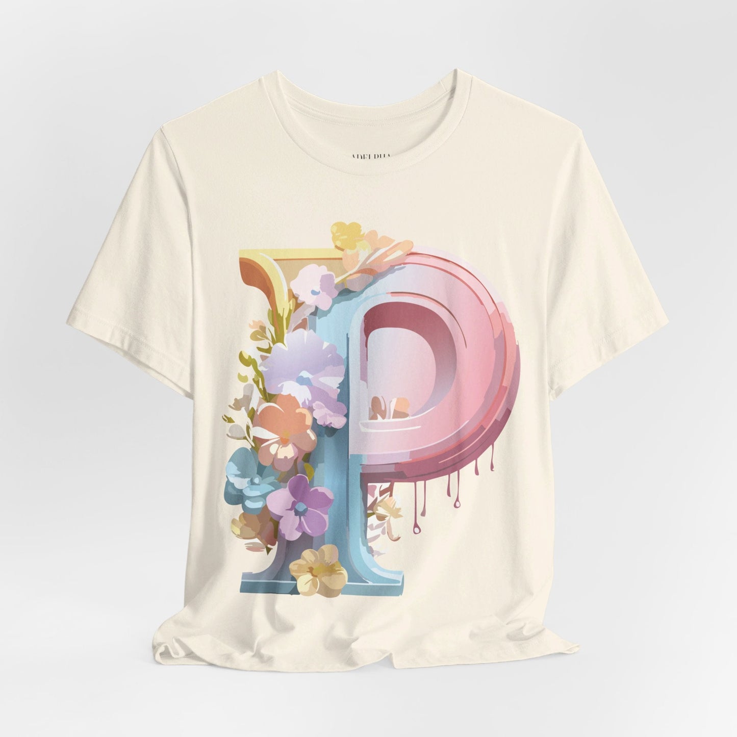 Adelpha Letter P Graphic Tee Unisex Vintage Inspired Art Design Jersey Short Sleeve Shirt