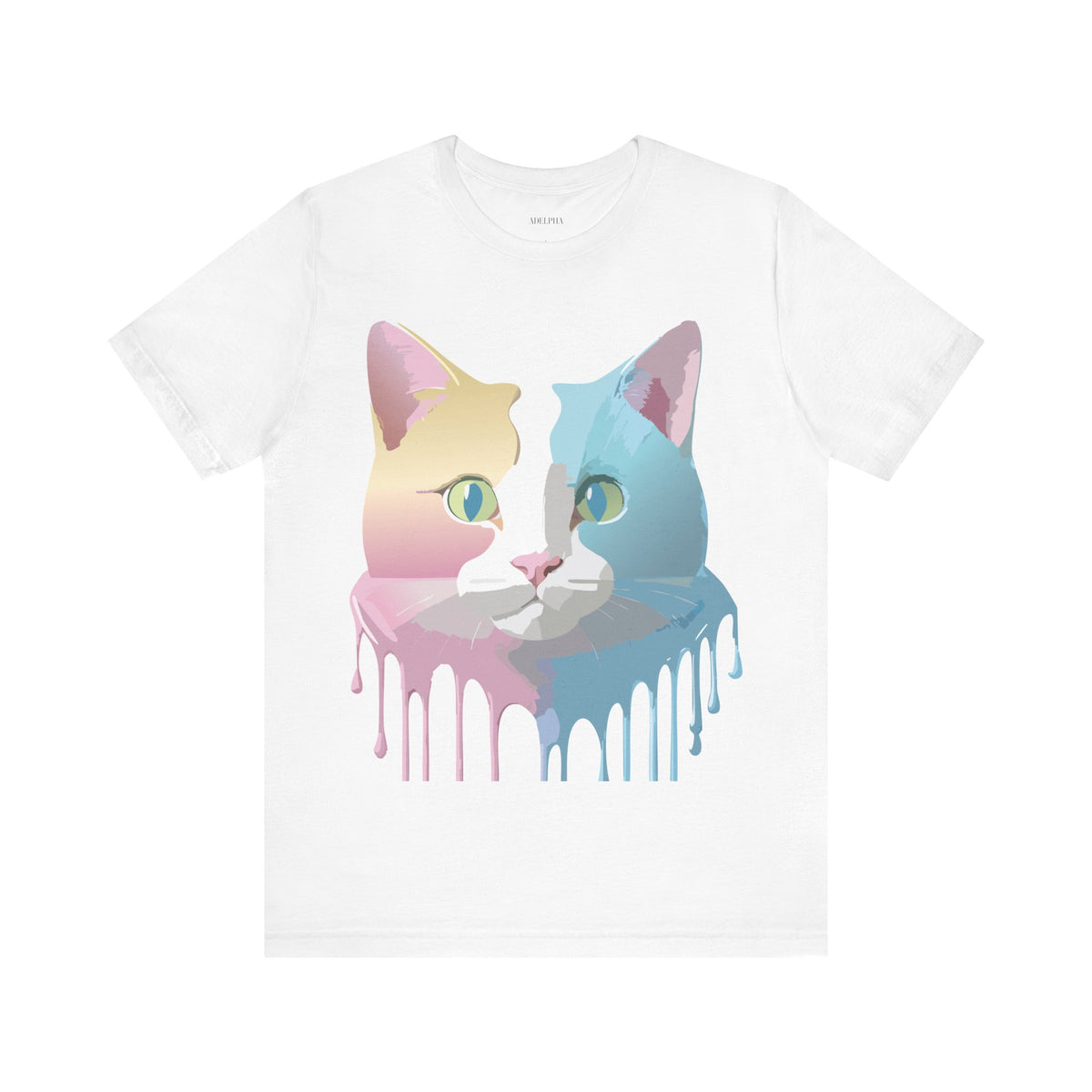 Cat Graphic Unisex Cotton Bella+Canvas Tee with Animal Art Design m09