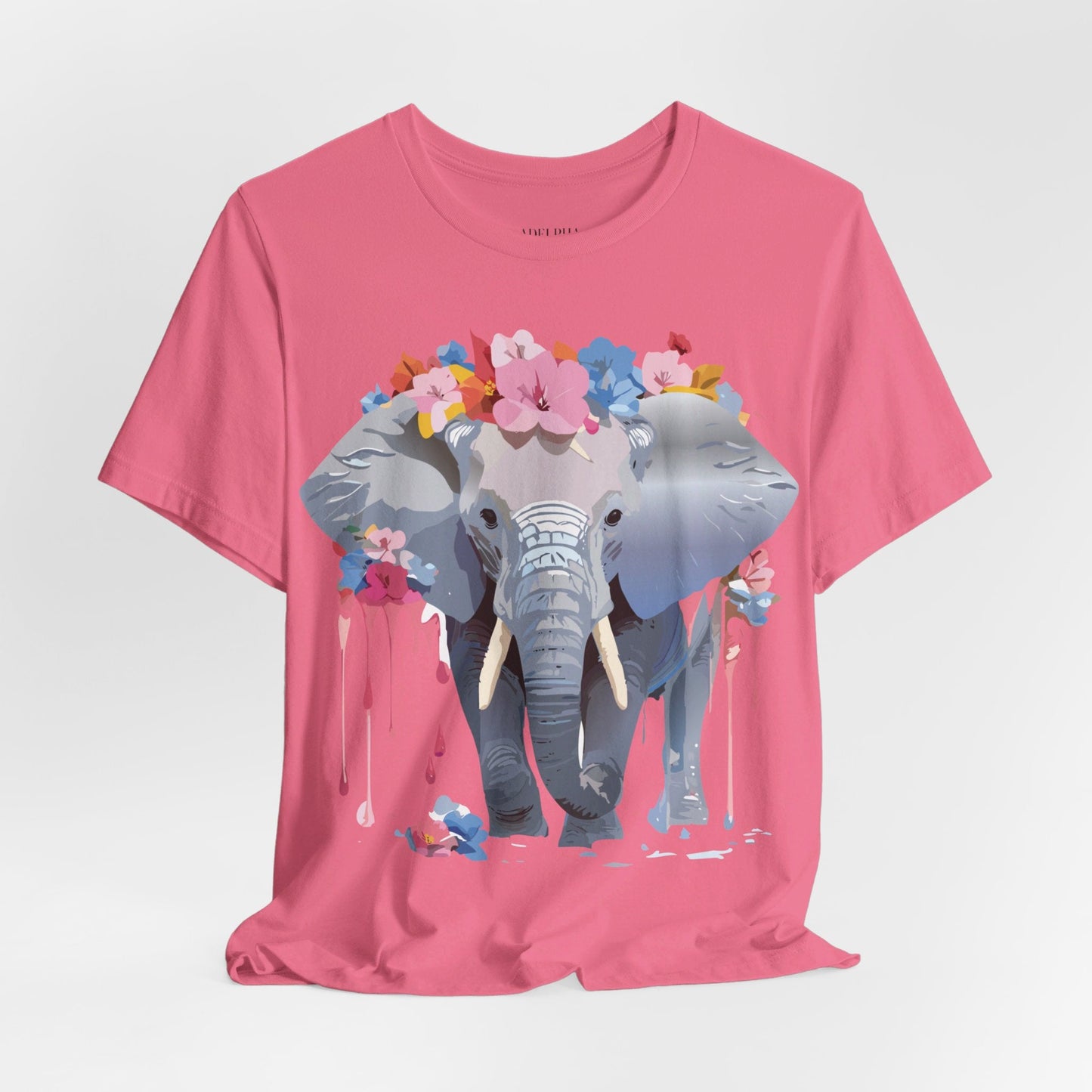 Elephant Graphic Tee Unisex Short Sleeve Jersey With Vintage Inspired Adelpha Artwork