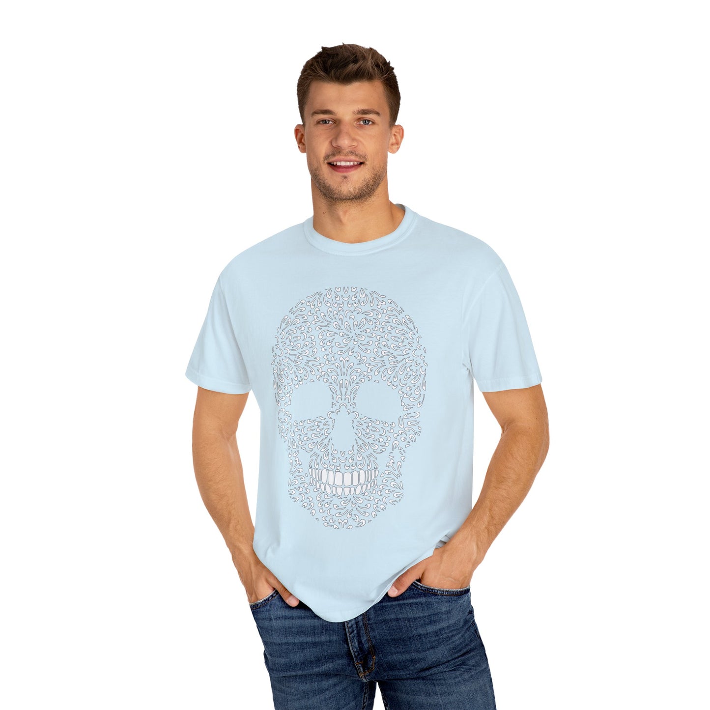 Unisex Cotton Tee Shirt with Skull