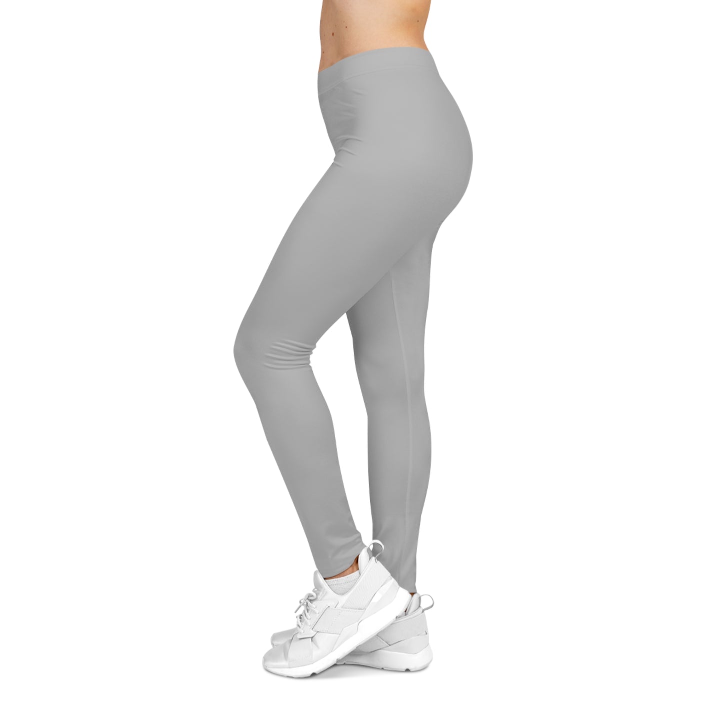 Silver Rain Color Women's Poly-Span Casual Leggings Print Everyday Activewear Pants