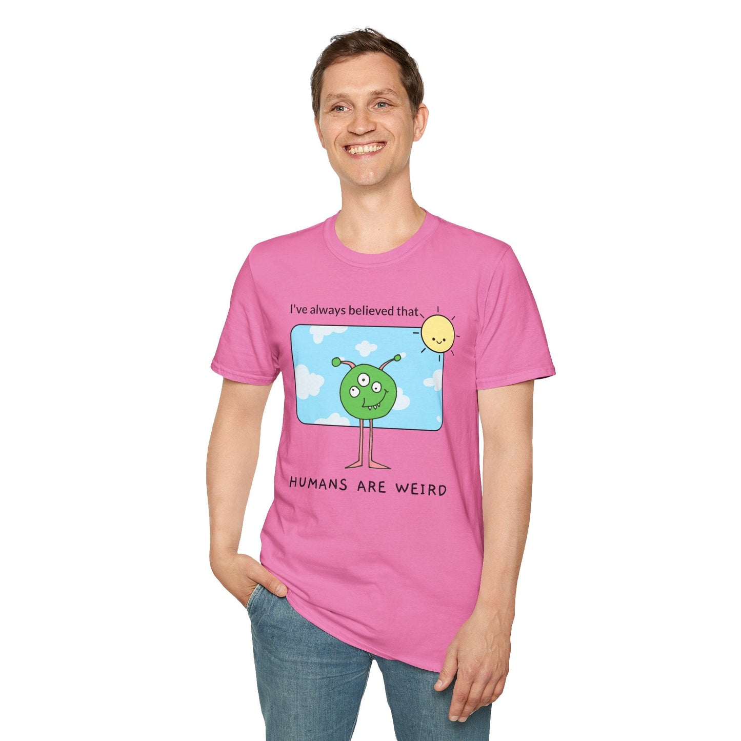 Alien Cartoon Humans Are Weird TShirt