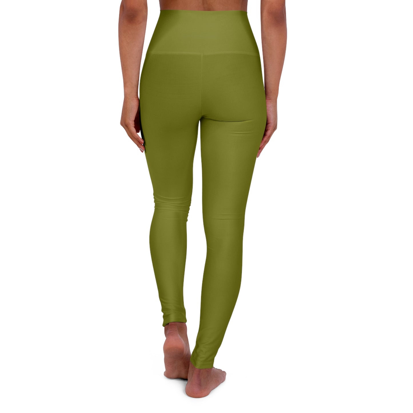 Olive Color High-Waist Yoga Leggings Women's Seamless Poly-Span Stretchy Pants XS-2XL
