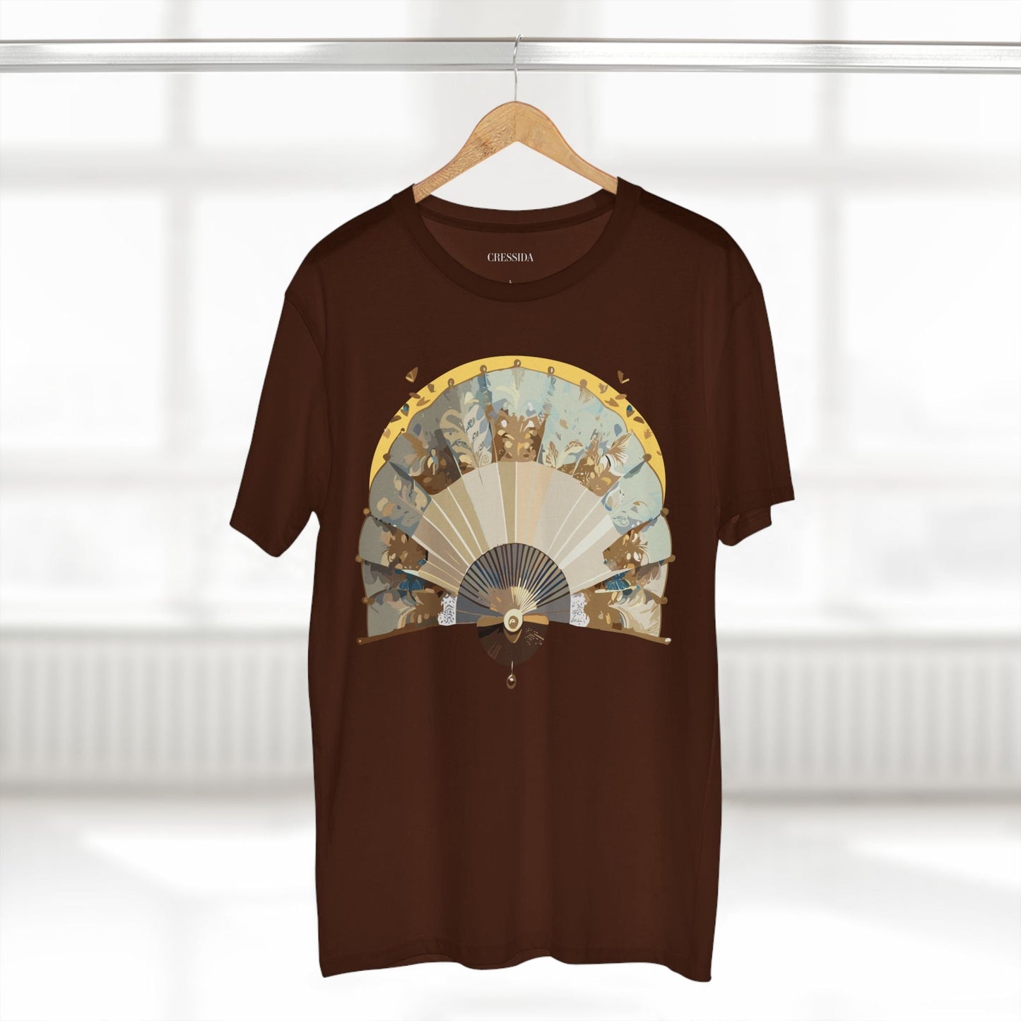 Antique Fan Graphic Design T-Shirt Unisex 100 Cotton Floral Carnival Artwork Tee 26