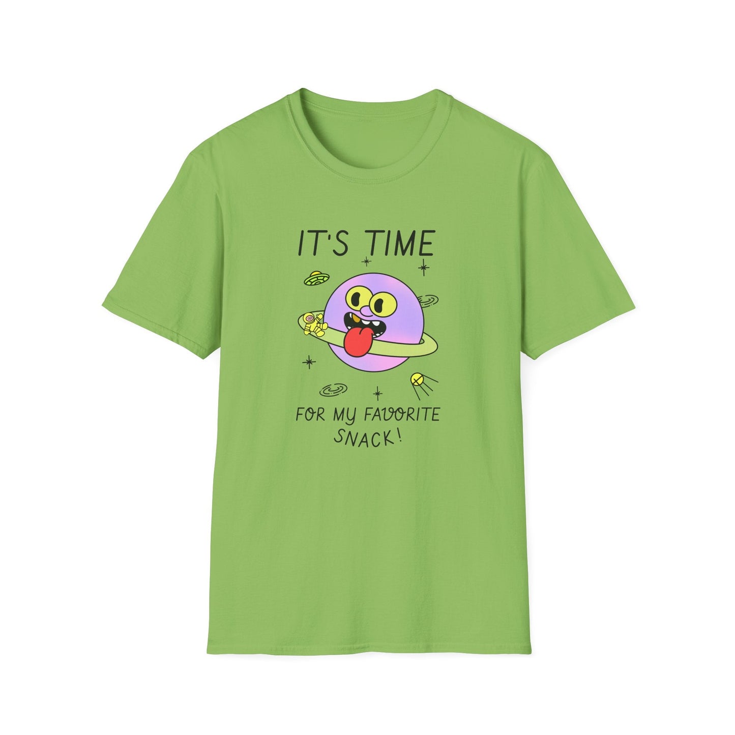 Snack Time Alien TShirt Time For My Favorite Snack Unisex Cotton Cute Space Graphic Tee