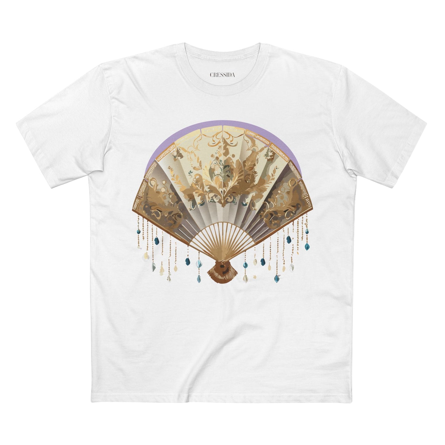 Antique Fan Graphic Design T-Shirt Unisex 100 Cotton Floral Carnival Artwork Tee 27
