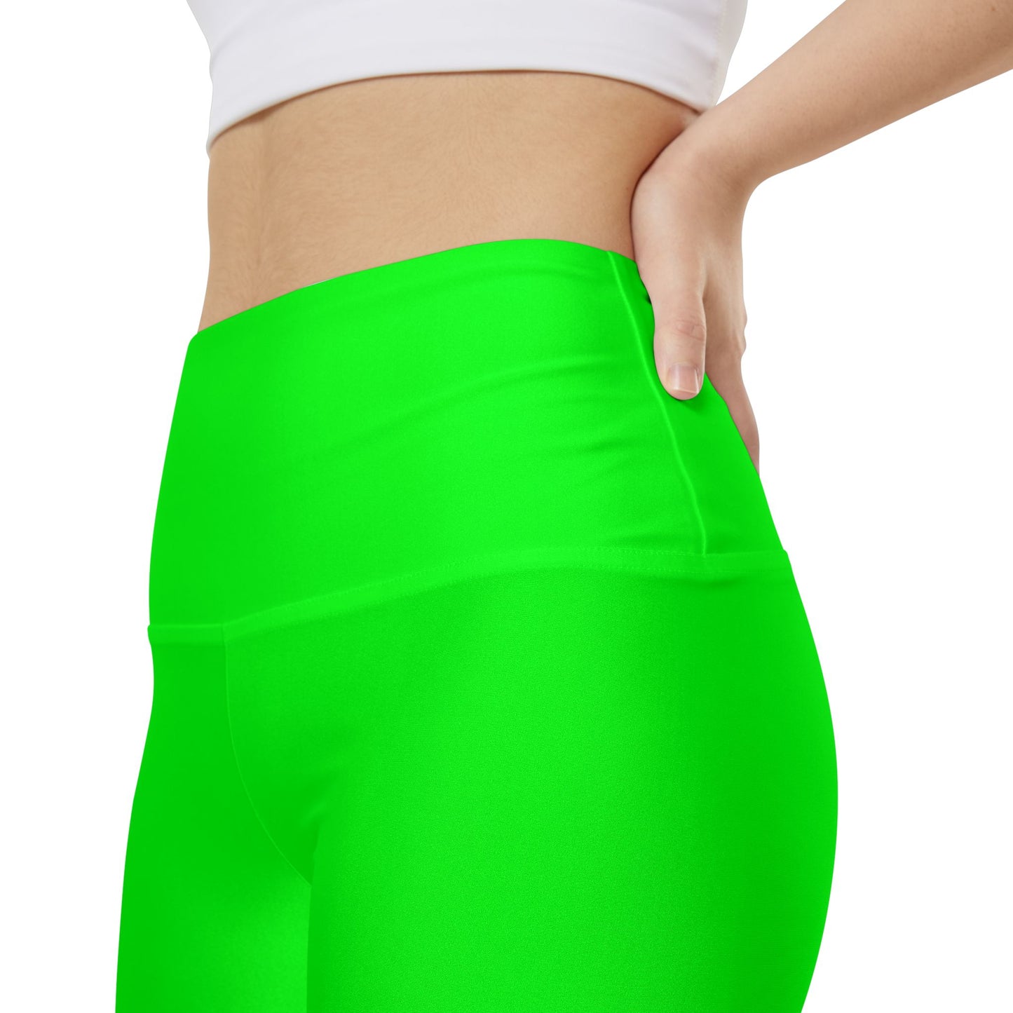 Lime Women's Neon Green Workout Shorts — High-Waist Active Bike Shorts
