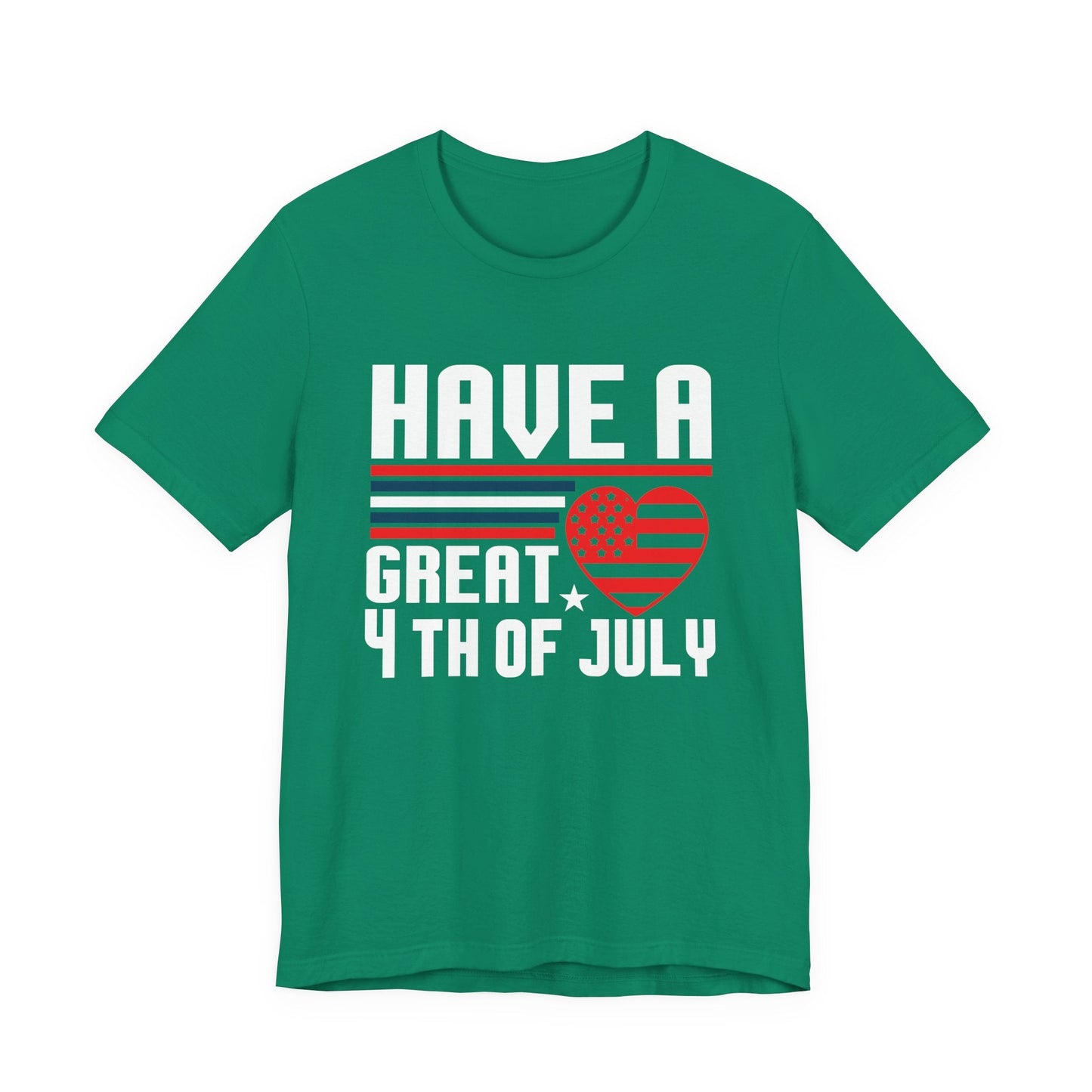 4th of July American Flag Graphic Unisex Cotton T-Shirt 020