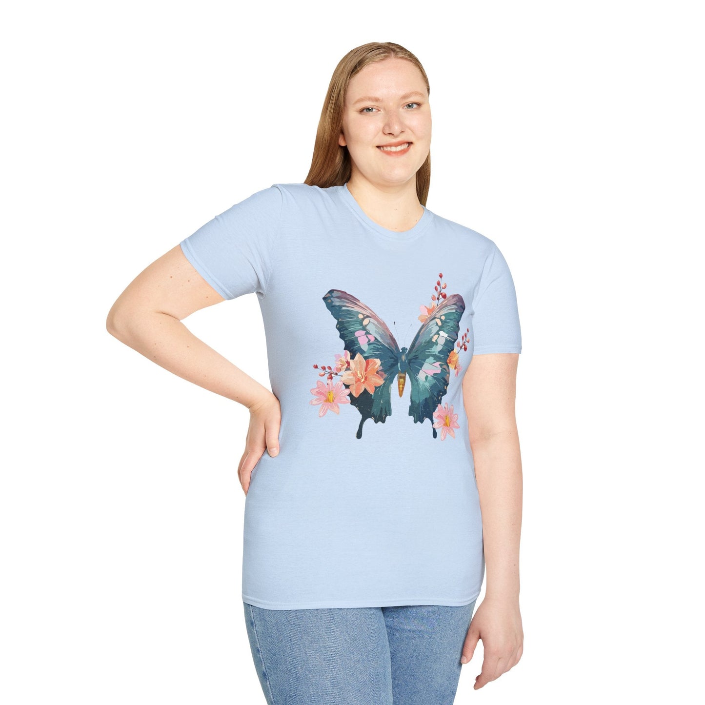 Butterfly T Shirt Unisex Gildan Softstyle 64000 100 Percent Ring Spun Cotton Monarch Tee